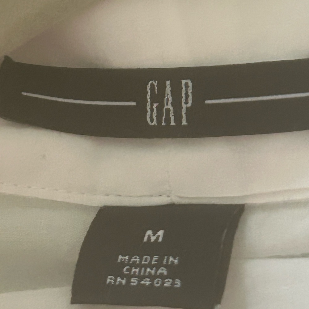 Gap M oversized blouse 100% cotton with large tie at neckline - Picture 4 of 5